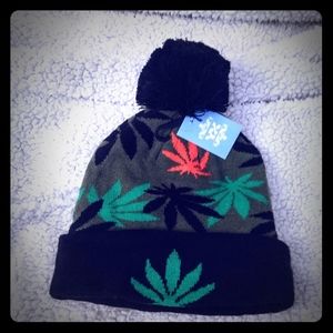 Greens, Orange and Black Hat